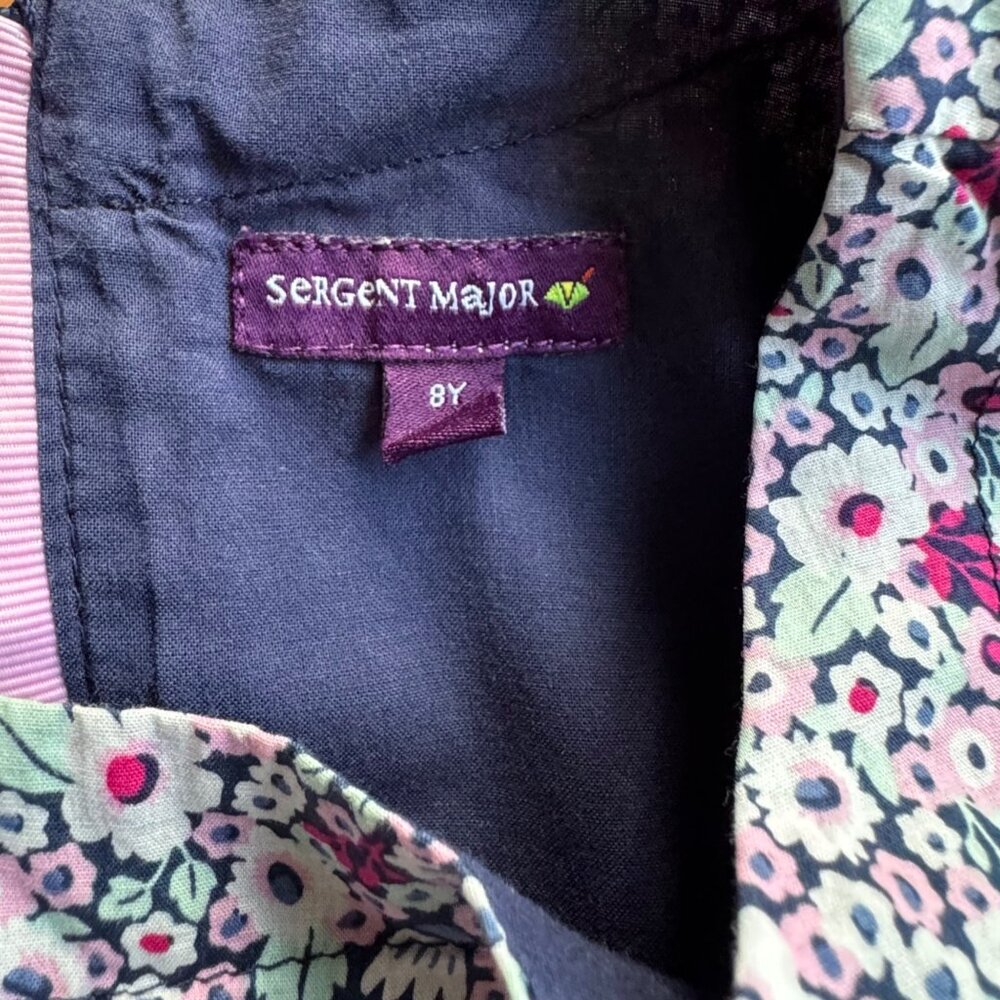SERGENT MAJOR Ditzy Floral Dress Girls 8 130 Cotton Purple Spring Flowers Girl - Picture 9 of 10